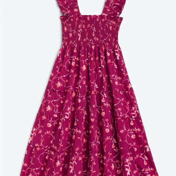 Hill House Ellie Nap Dress in Burgundy Botanical print size M - Picture 5 of 8
